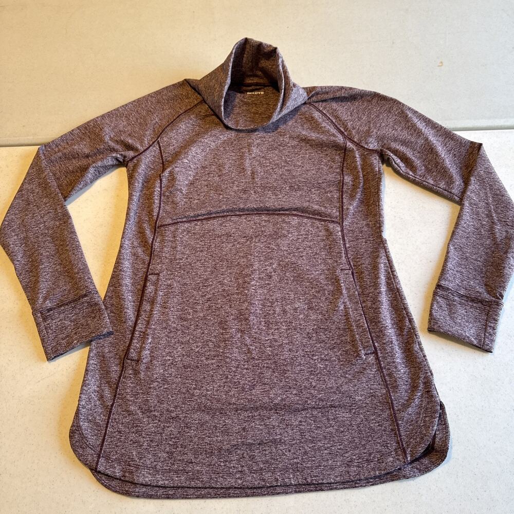 Duluth Trading Co Plushcious Funnelneck Tunic Pullover Purple Small Excellent
